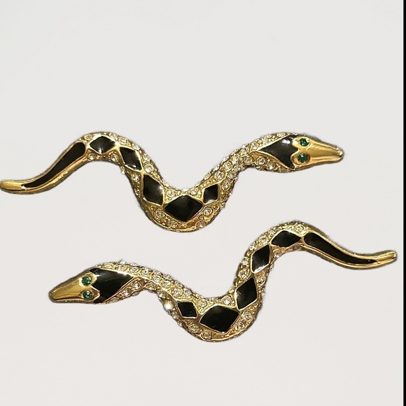 Vintage NEW OLD STOCK Giovanni Enamel Snake Earrings! - Picture 2 of 3